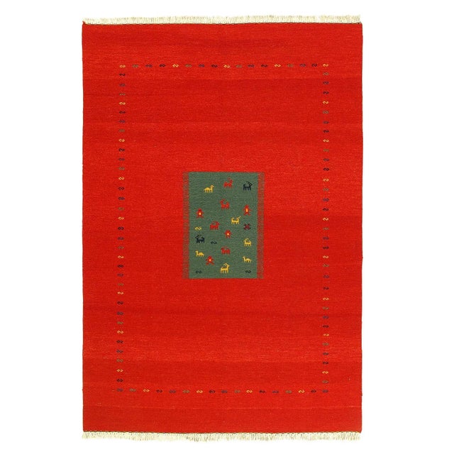 2020s Flat Weave Hand Knotted Sumak For Sale - Image 4 of 4