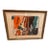 Vintage Abstract Expressionist Painting in Orange, Teal & Brown, Framed For Sale
