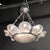 1930s Art Deco Frosted Glass Chandelier With Stylized Cubist Floral Motif For Sale - Image 14 of 18