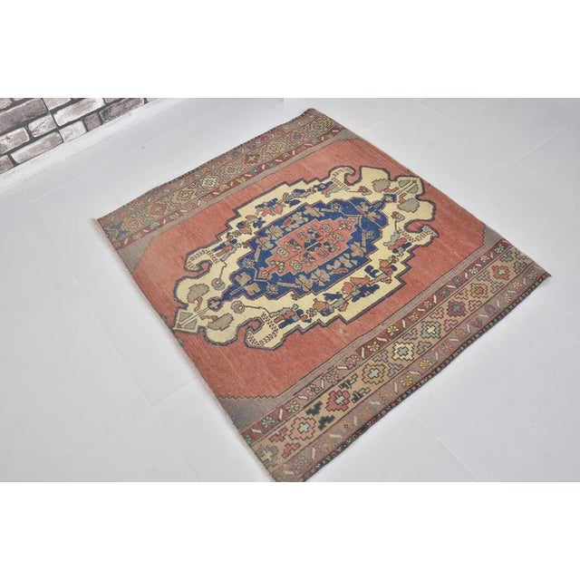 Handmade wool carpet in Turkish Anatolia , Vintage Oushak Rug,Turkish Vintage Anatolian Rug, Handmade wool Rug . One Of...