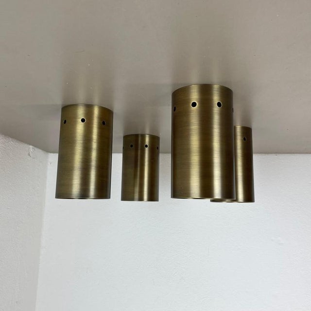 Minimalist Brass Hole Pattern Tube Wall Sconces, Italy, 1970s, Set of 2 For Sale - Image 12 of 18
