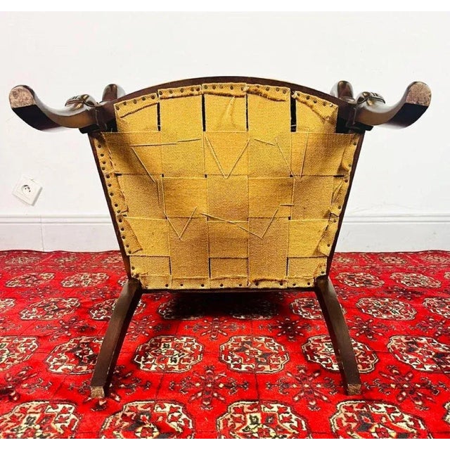 French Carved Wooden Armchair with Yellow Velvet, France, 1820 For Sale - Image 11 of 13