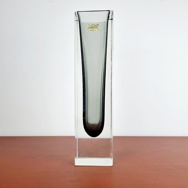 Large Sommerso Murano Glass Vase by Flavio Poli for Alessandro Mandruzzato, 1960s For Sale - Image 13 of 13