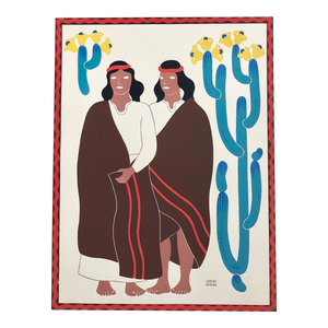 Carlos Merida, 1945 Mexican Modernist Silkscreen Serigraph Print Regional Folk Art Dress Mexico, 1945