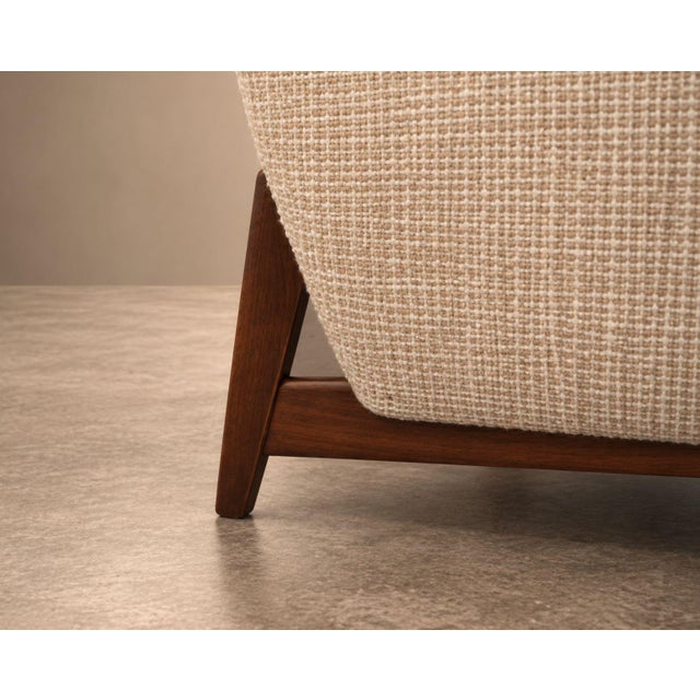 Off-white Mid-Century Modern Walnut Floating Sofa, Model U-150 by Jens Risom, Circa 1950s For Sale - Image 8 of 8