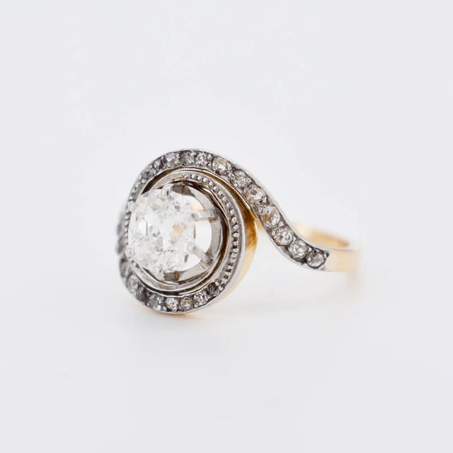 Antique Diamond Tourbillon Ring, Size 5.75 For Sale - Image 4 of 5