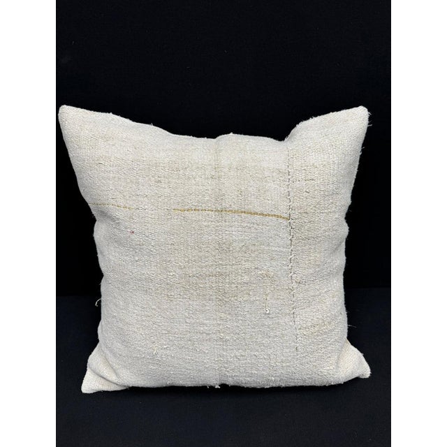 Turkish Hemp Pillow Cushion Natural Beige Pillow Cushion Cover 24"x24" For Sale - Image 4 of 4