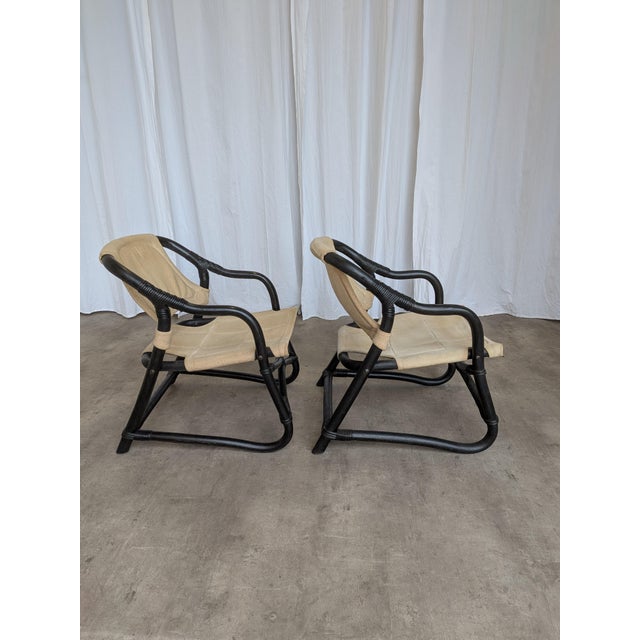 Vintage Espri Safari Lounge Chair in Black Bamboo and Beige Fabric, 1970s For Sale - Image 16 of 18