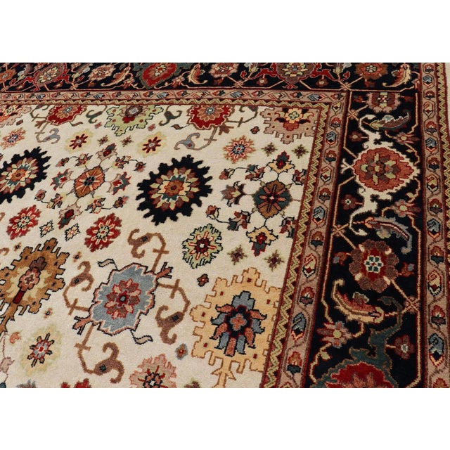 All Over Pattern Reproduction Sultanabad-Mahal Design in Ivory Background and Jewel Colors For Sale - Image 4 of 12