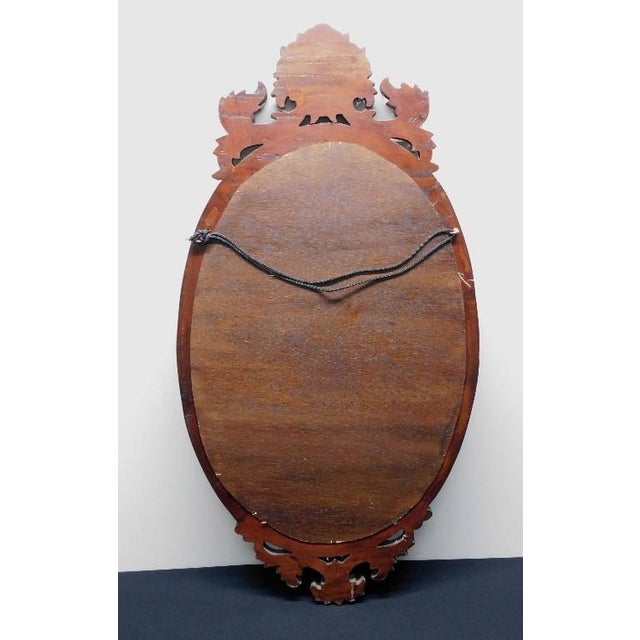 Late 19th Century Antique Victorian Solid Mahogany Wall Mirror - 19th Century Rococo Revival - Hand-Carved Beveled Glass For Sale - Image 5 of 6