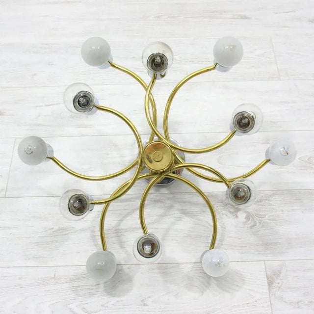 Gold Chandelier from Honsel, Germany, 1970s For Sale - Image 8 of 9