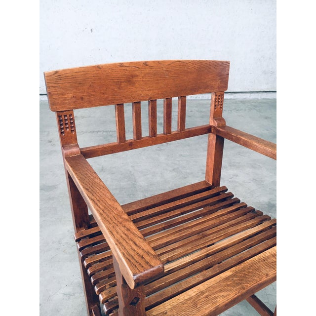 Dutch Modernist Carved Oak Side Chair, 1920s For Sale - Image 18 of 18