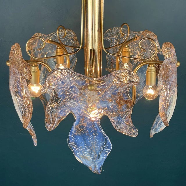 Mid-Century Modern Murano Ice Glass Ceiling Light, Italy, 1970s For Sale - Image 3 of 13
