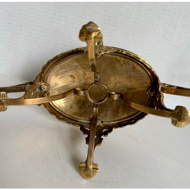 French Revival Brass Epergne Centerpiece With Three Scalloped Removable Bowls For Sale - Image 15 of 16