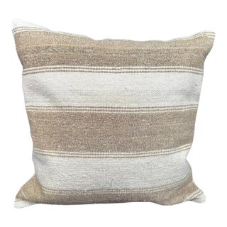 Turkish Hemp Pillow Cushion Natural Beige Brown Cushion Cover 20"x20" For Sale