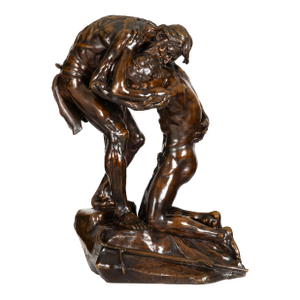 Rare French Bronze Sculpture “Return of Prodigal Son” by Ernest Dubois