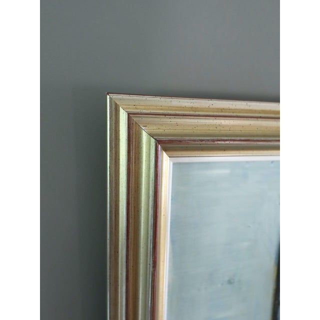 Mid-Century Modern 'Bottles in Blue Geometry' Vintage Swedish Cubist Still Life Oil Painting, Framed For Sale - Image 6 of 13