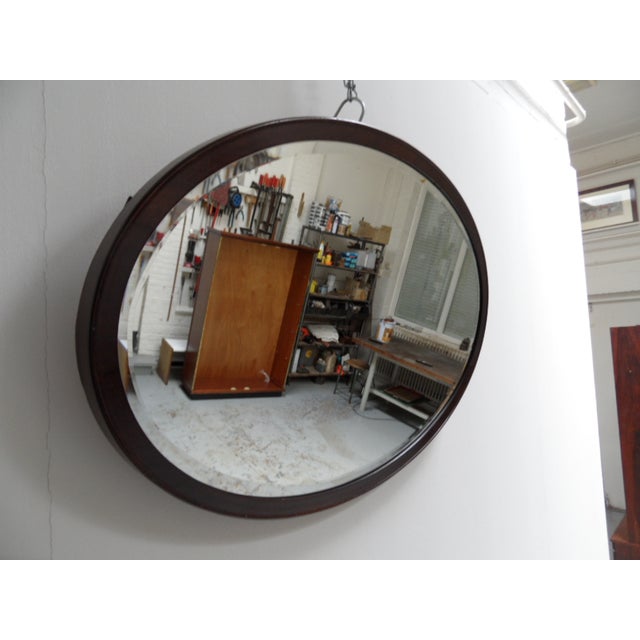 Antique Oval Mahogany Mirror, 1890s For Sale - Image 4 of 9