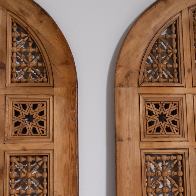 Early 20th Century Egypt Egyptian Revival Brown Wood Door For Sale - Image 9 of 12