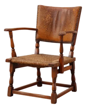 Leather and Oak Armchair by Theo Ruth for Artifort, The Netherlands, 1940s
