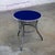 20th Century Streamline & Art Moderne End or Side Table W/ Steel Frame & Round Cobalt Blue Mirror Top For Sale - Image 4 of 18