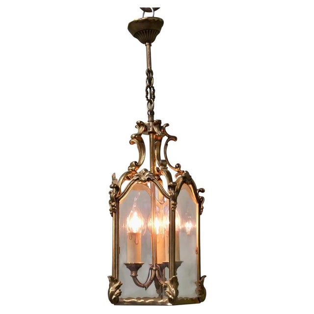 Pink Rococo Gothic French Hall Light, 1920 For Sale - Image 8 of 8