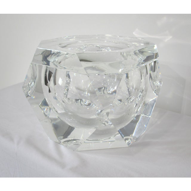 A large Gem faceted Lucite octagonal shaped ice bucket with swiveling top by Alessandro Albrizzi . This luxurious stunning...
