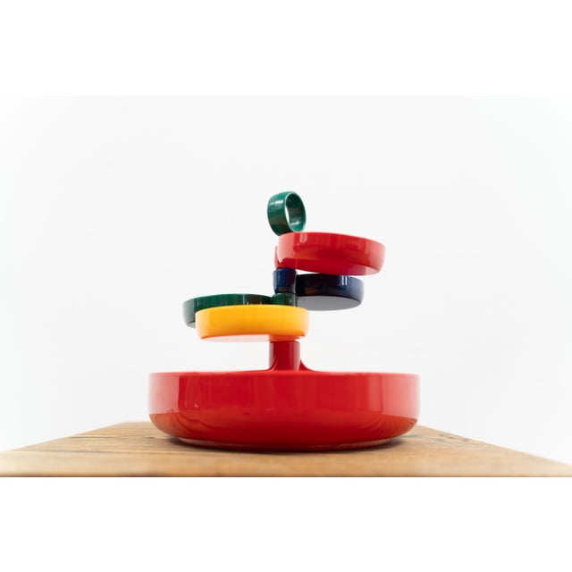 Space Age Snack Tower by Emsa. The tower is made from plastic. It comes with multiple compartments for snacks with...