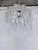 Mid-Century Modern Vintage Crystal Basket Chandelier With Pressed Flower Swags & Amber Beads For Sale - Image 3 of 10