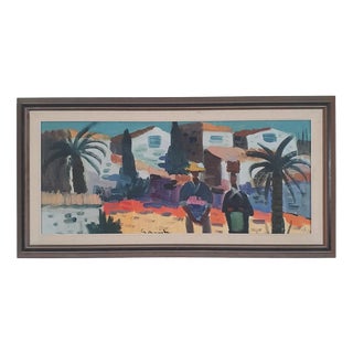 Tage Gavik, Sitke Spain, 1960s, Oil on Canvas For Sale