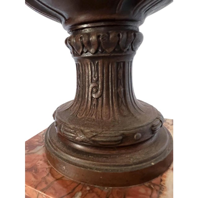 19th Century French Urn on Marble Pedestal For Sale - Image 10 of 12