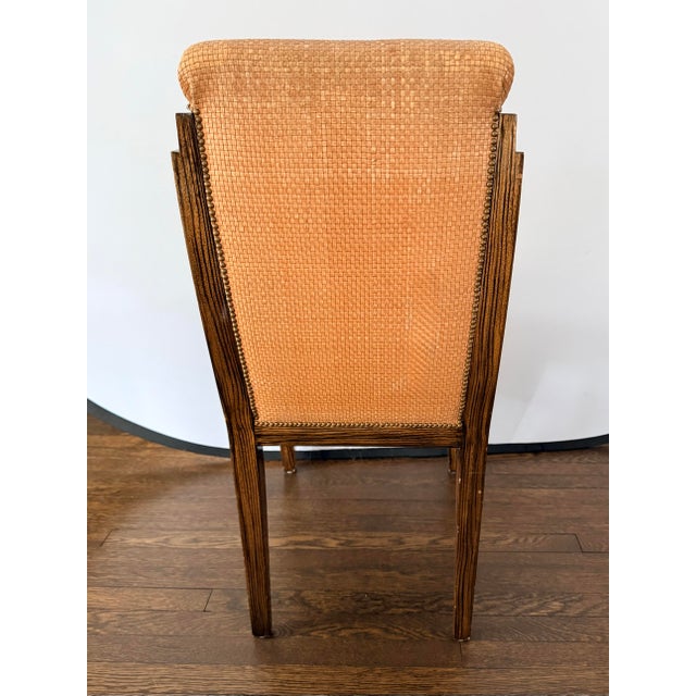 Set of 4 Vintage Woven Leather Rosewood Dining Chairs For Sale - Image 4 of 9