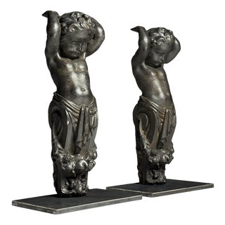 Cast Iron Angels, 19th Century, Set of 2 For Sale