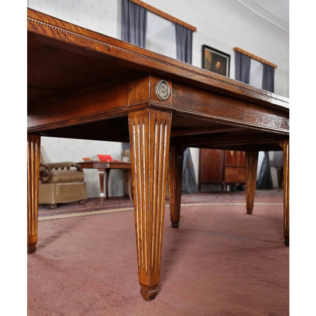 2000 - 2009 Large Neoclassical Extendable Walnut Table For Sale - Image 5 of 7