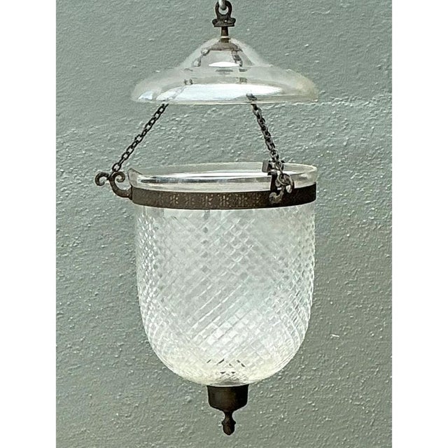 Vintage Diamond Cut Crystal Bell Jar Lantern For Sale - Image 12 of 12