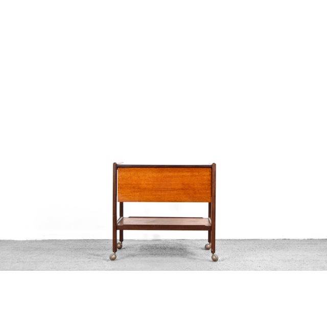Brown Mid-Century Modern Folding Drinks Trolley in Teak, 1960s For Sale - Image 8 of 10