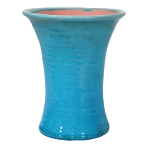 Art Pottery Vase by Stephen Pisgah Forest C 1940's in Blue Craculure Glaze