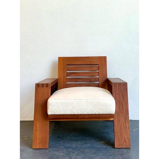 Ralph Lauren Vintage Ralph Lauren “Modern Desert” Wood Club Chair For Sale - Image 4 of 12