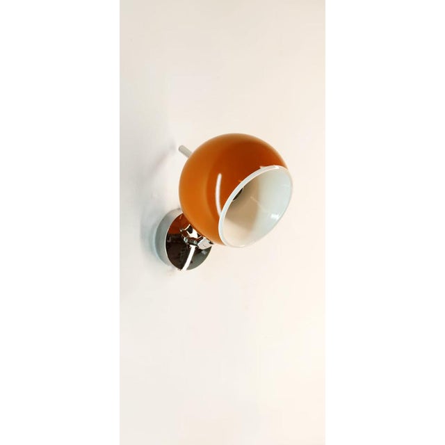 Space Age Adjustable Chrome and Orange Wall Light For Sale - Image 12 of 12