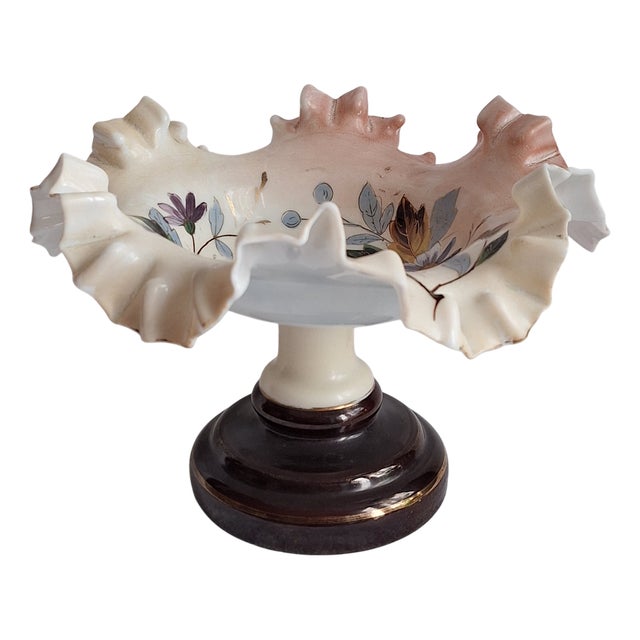 Antique Handmade Glass Centerpiece Vase, 1890 For Sale