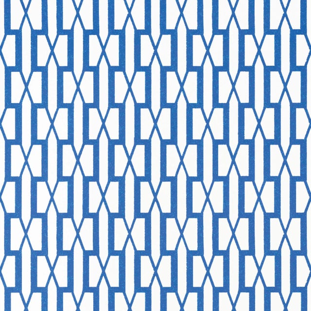 Sample - Schumacher X Veere Grenney Belvedere Wallpaper in Sky For Sale