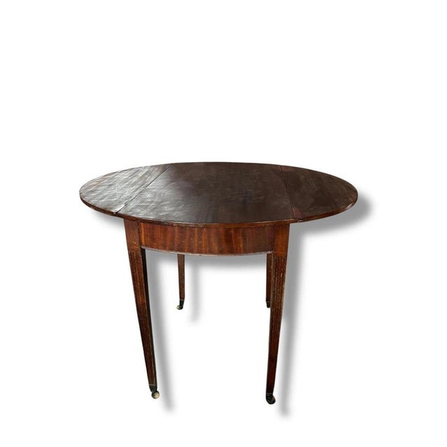 Mahogany Extendable Drop Leaf Table with Castors For Sale - Image 5 of 7