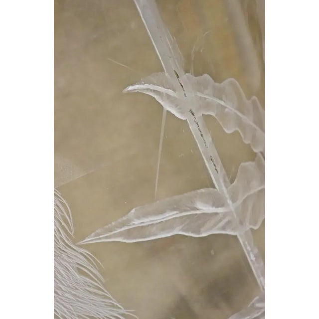 Carved screen in clear acrylic. Signed by the American artist Joseph Galvan. Please confirm location. SKU: SS88-10272