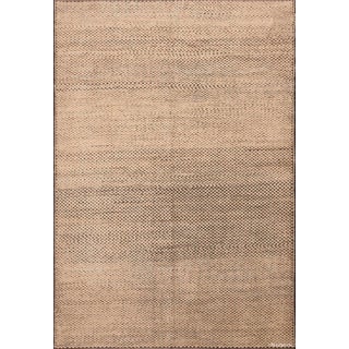 Nazmiyal Collection Cream Color Modern Tribal Checkerboard Design Rug For Sale