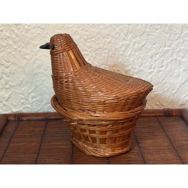 1970s Wicker Bird Basket For Sale - Image 6 of 9