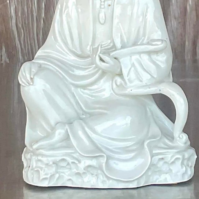 Vintage Asian 1920s Blanc De Chine Figure of Lady For Sale - Image 15 of 16