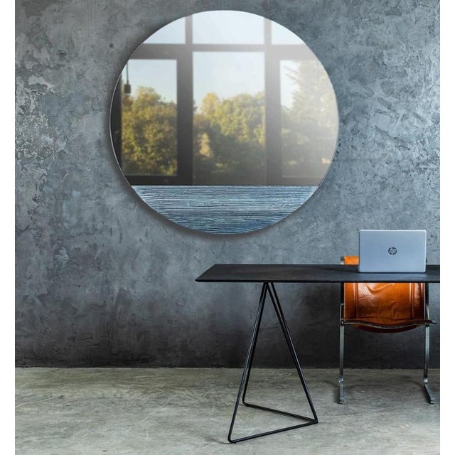 Orizzonte 900 Silver Round Mirror by Disain1971 For Sale - Image 6 of 7