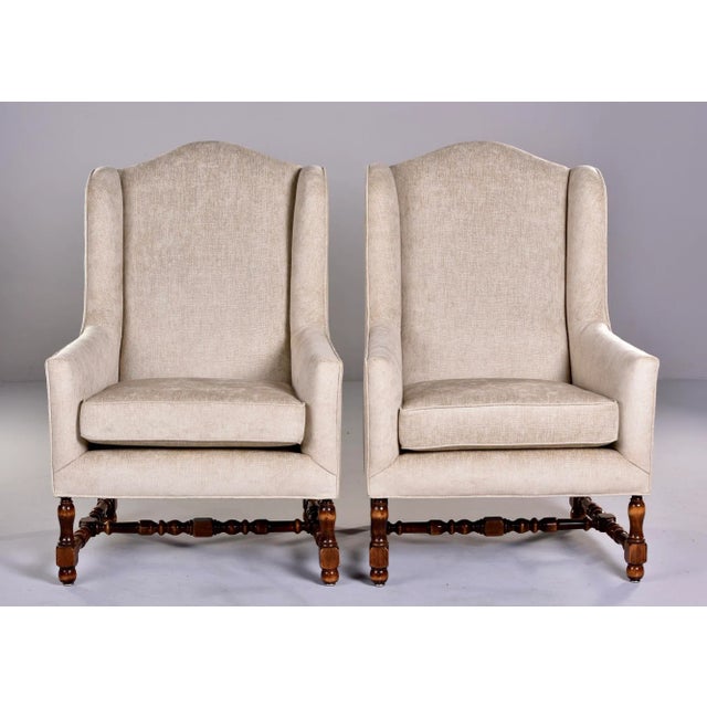 French Pair Early 20th Century Tall French Armchairs With Turned Walnut Frames For Sale - Image 3 of 13