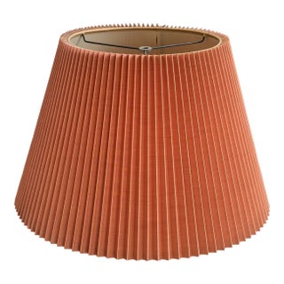 Mid-20th Century Burnt Orange Knife Pleated Lamp Shade For Sale