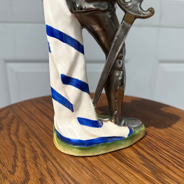 Silver Medieval Knight in Shining Armor Porcelain Statue For Sale - Image 8 of 8